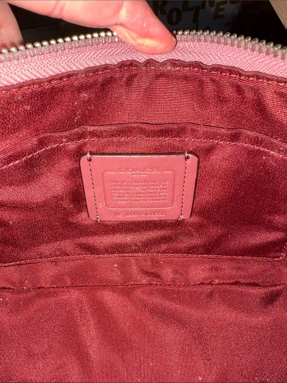 Coach sequin Teri purple bag full size
